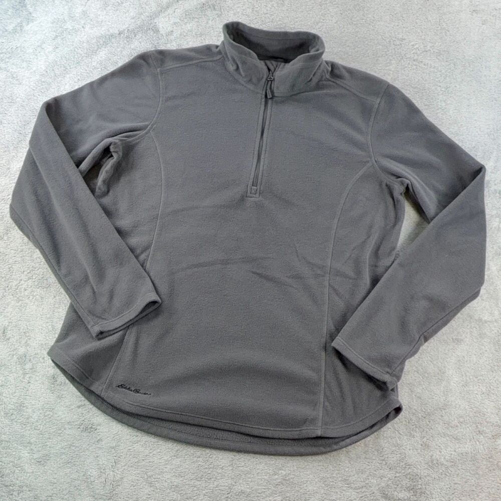 Eddie Bauer 1/4 Zip Fleece Pullover EB227 Men's Gray Sweater Size Large